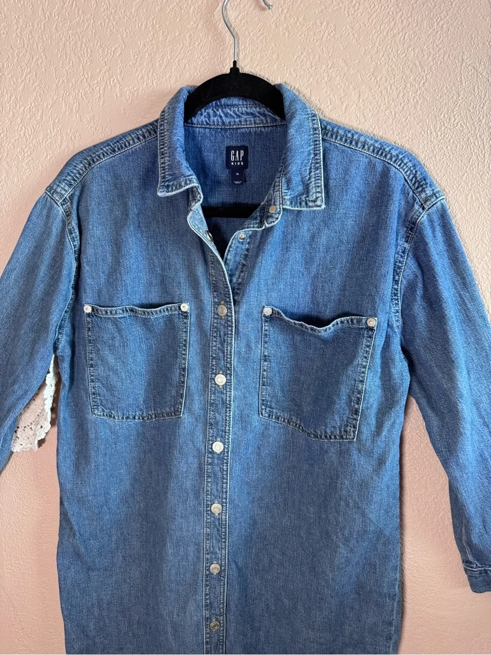 GAP Kids Button-Front Denim Shirt Dress | Size XL